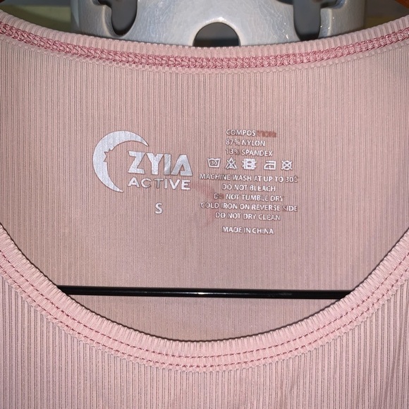 ZYIA Ribbed Light Pink Scoop Neck Athletic Tank Top Small - Picture 2 of 4